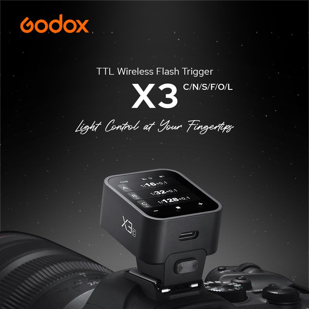 Godox X3 Trigger Wireless Flash High-speed TTL Automatic Metering Synchronous High-definition OLED Touchscreen for Canon