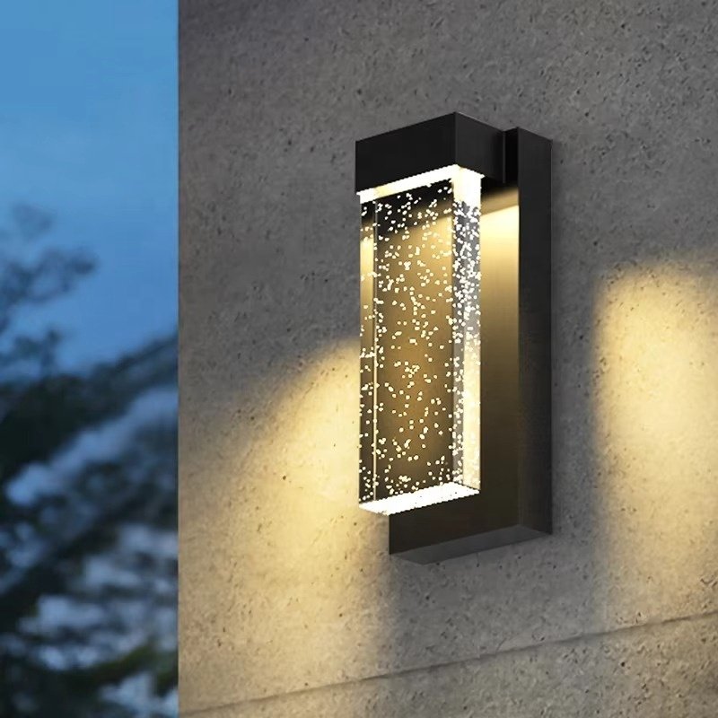 Modern Style Crystal Light-emitting Diode Wall Mounted Lamps for Outdoor Lighting, Waterproof Garden Outdoor Wall Lights