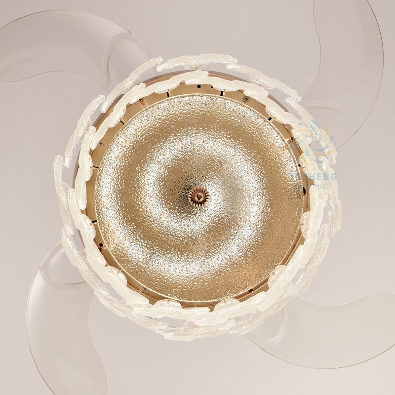Y127 Modern LED Ceiling Fans New Creative Flower Shaped Crystal with Remote Control 110/220V Decorative Bladeless Light