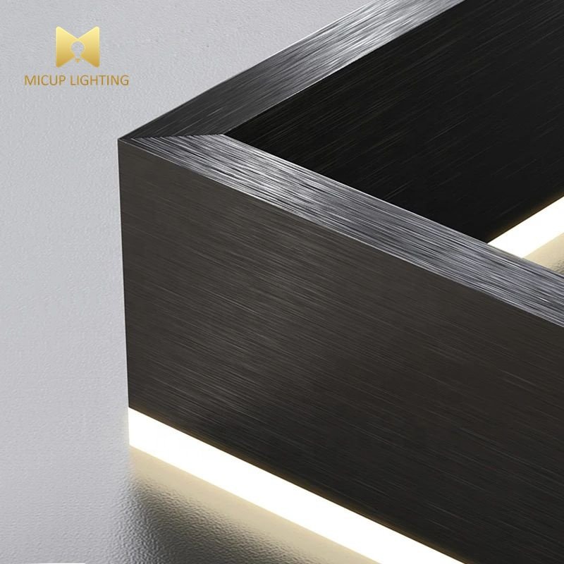 Modern Simple Acrylic New Design Square Pendant Lights Black Led Chandelier for Living Room