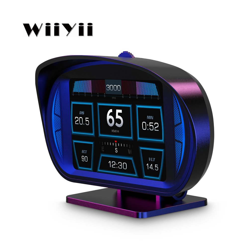 WiiYii Factory Direct 2025 Car OBD2 GPS LCD Meter Diagnostic Tool HUD Auto Meter P2 Car Obd2 Gauge