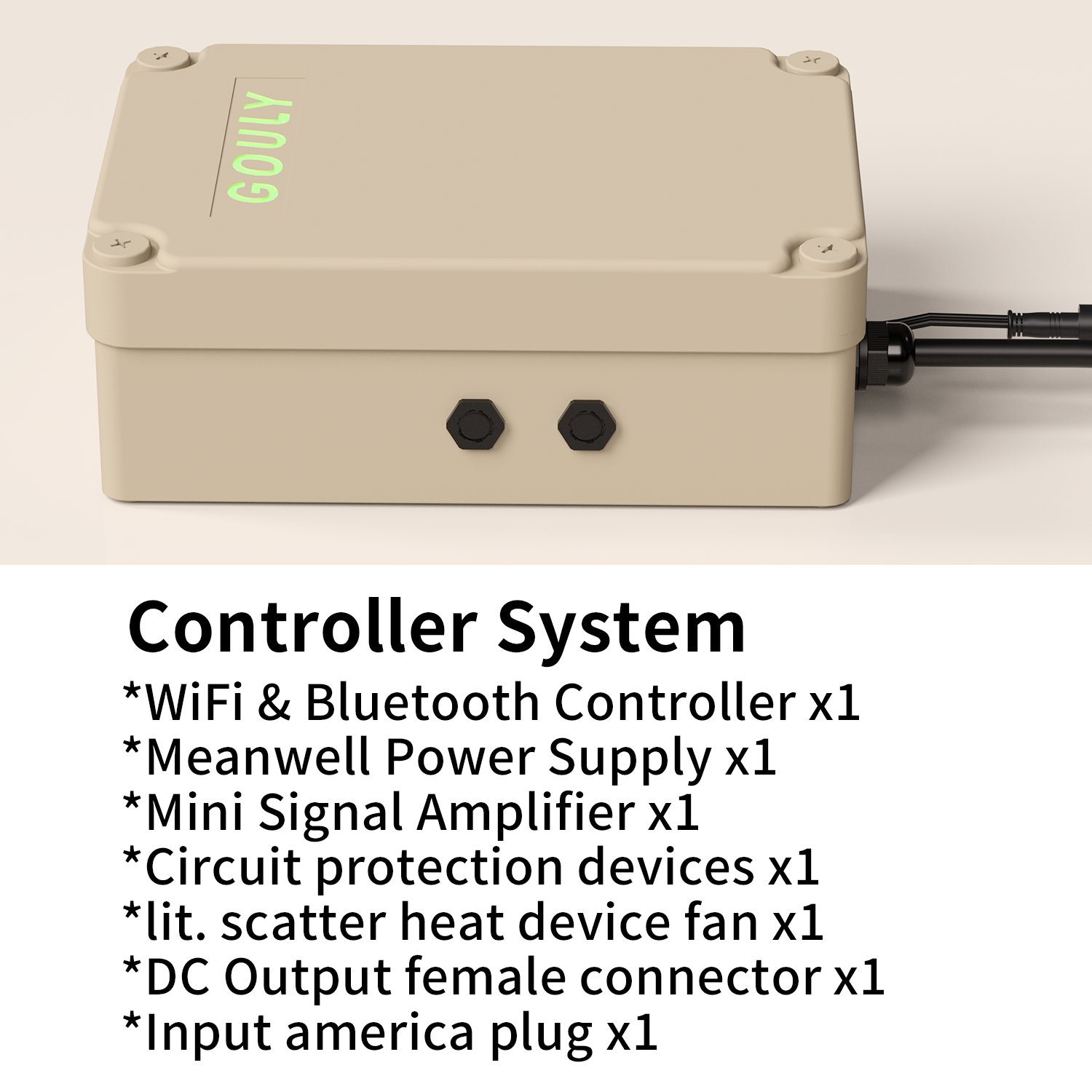 gouly Waterproof Plug Box Aluminum Junction Box Led Lighting Control System Led Accessories for Permanent Outdoor Light