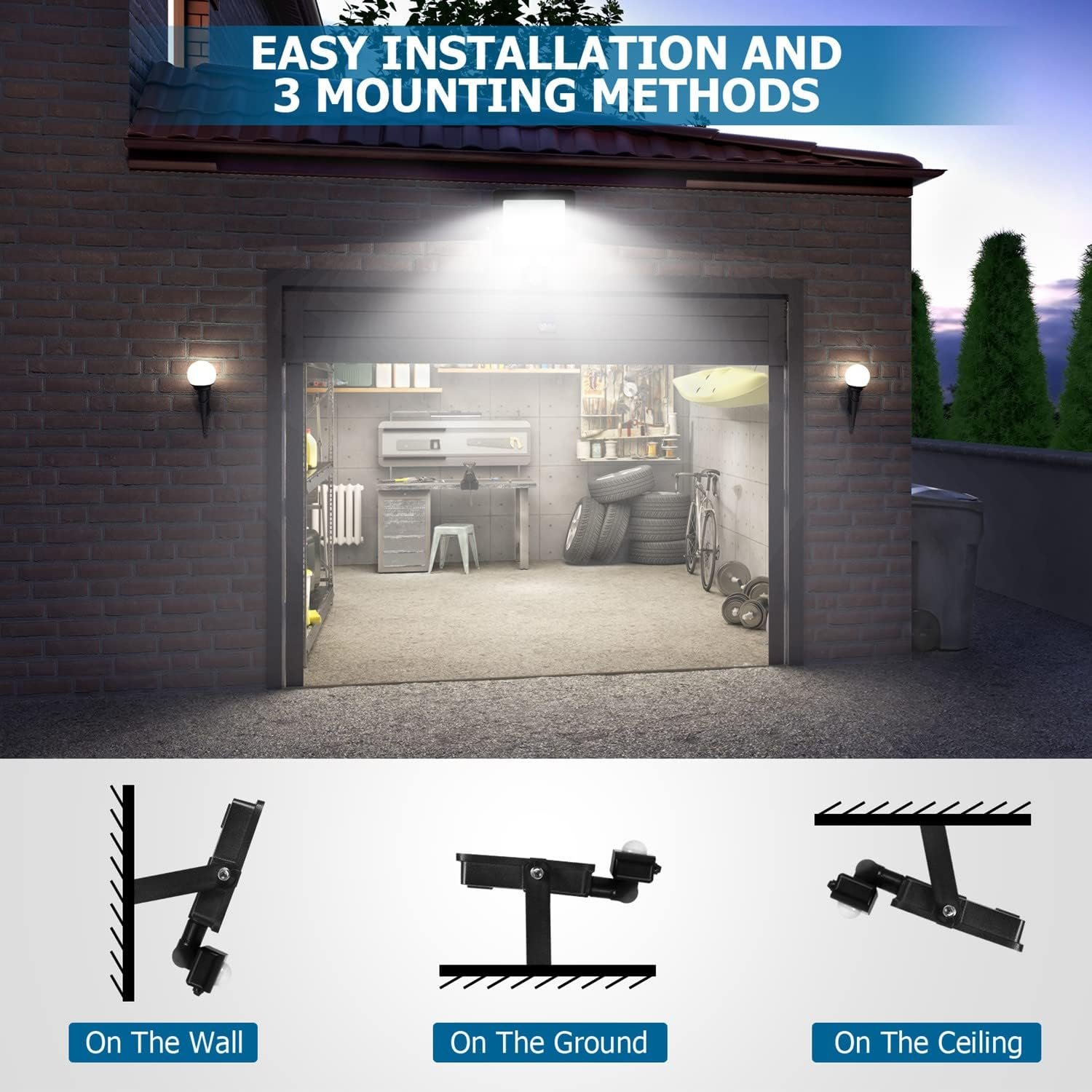 Selectable CCT Flood Light Outdoor Motion Sensor Security Floodlight Led for Yard Garden Door with Remote Control
