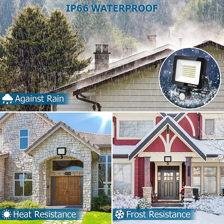 Selectable CCT Flood Light Outdoor Motion Sensor Security Floodlight Led for Yard Garden Door with Remote Control