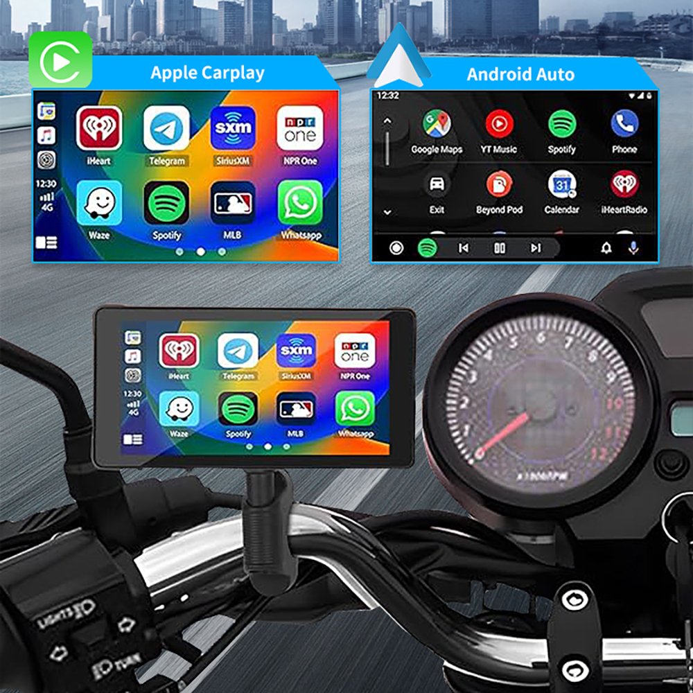SUNWAYI 5.5 Inch Waterproof Motorcycle Portable Navigation CarPlay Monitor Touch Screen for Motorcycle