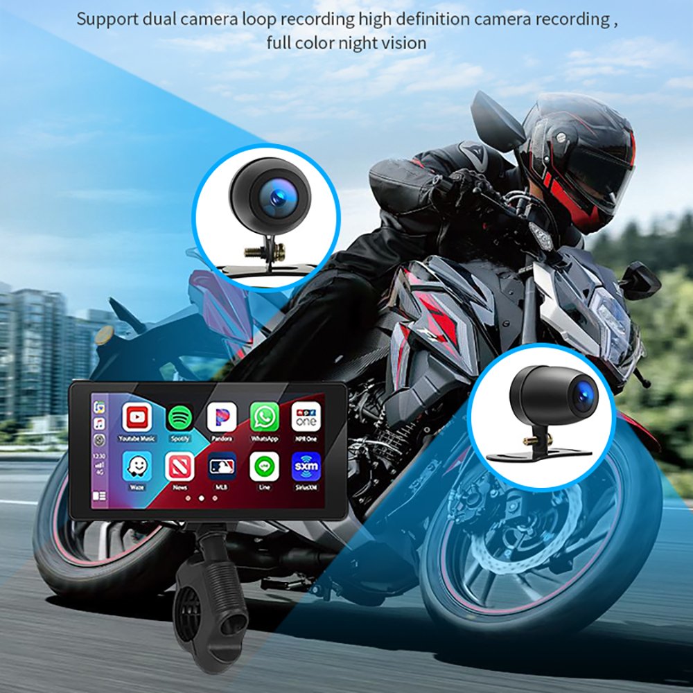 SUNWAYI 5.5 Inch Waterproof Motorcycle Portable Navigation CarPlay Monitor Touch Screen for Motorcycle