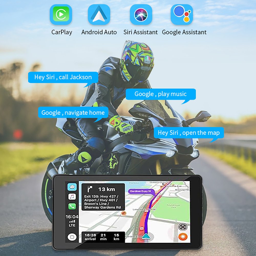 SUNWAYI 5.5 Inch Waterproof Motorcycle Portable Navigation CarPlay Monitor Touch Screen for Motorcycle