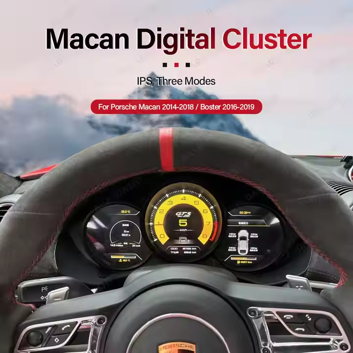 12.3inch LCD Car Dashboard Digital Cluster Linux System for Porsche Macan 2014-2023 Boxster 2016-2022 Auto Meter Speedometer