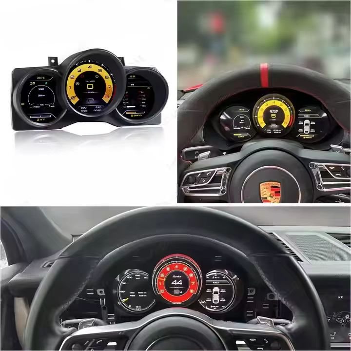 12.3inch LCD Car Dashboard Digital Cluster Linux System for Porsche Macan 2014-2023 Boxster 2016-2022 Auto Meter Speedometer