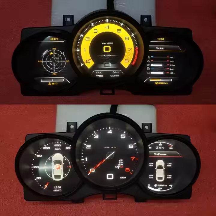 12.3inch LCD Car Dashboard Digital Cluster Linux System for Porsche Macan 2014-2023 Boxster 2016-2022 Auto Meter Speedometer