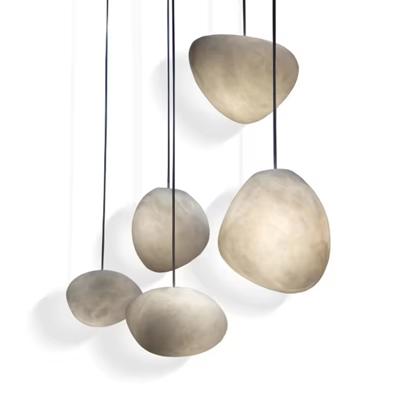 Customized Moden Alabaster Decorative Chandelier Applicable to Family Hotel Cofeshop Linear Art Chandelier