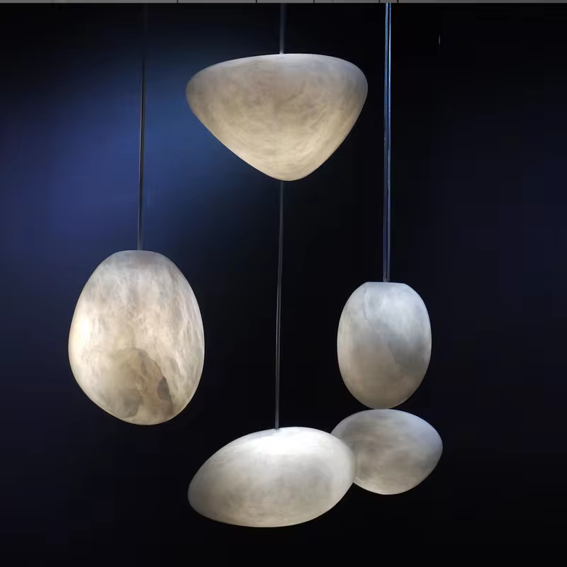 Customized Moden Alabaster Decorative Chandelier Applicable to Family Hotel Cofeshop Linear Art Chandelier