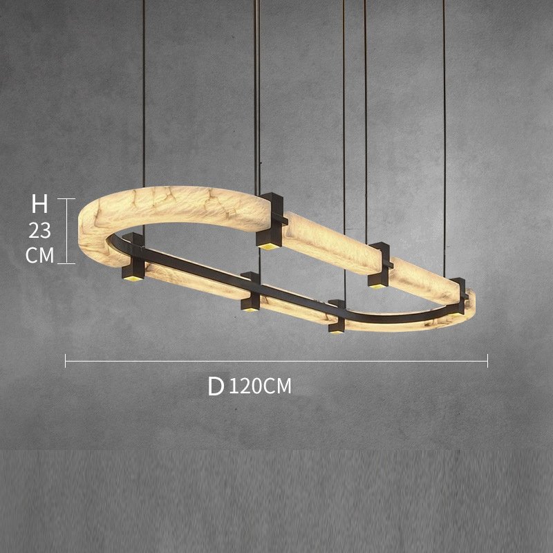 Spain Alabaster Big Luxury Villa Liging Room Senior Clubs Ring Marble Pendant Lamp Ceiling Hanging Chandelier