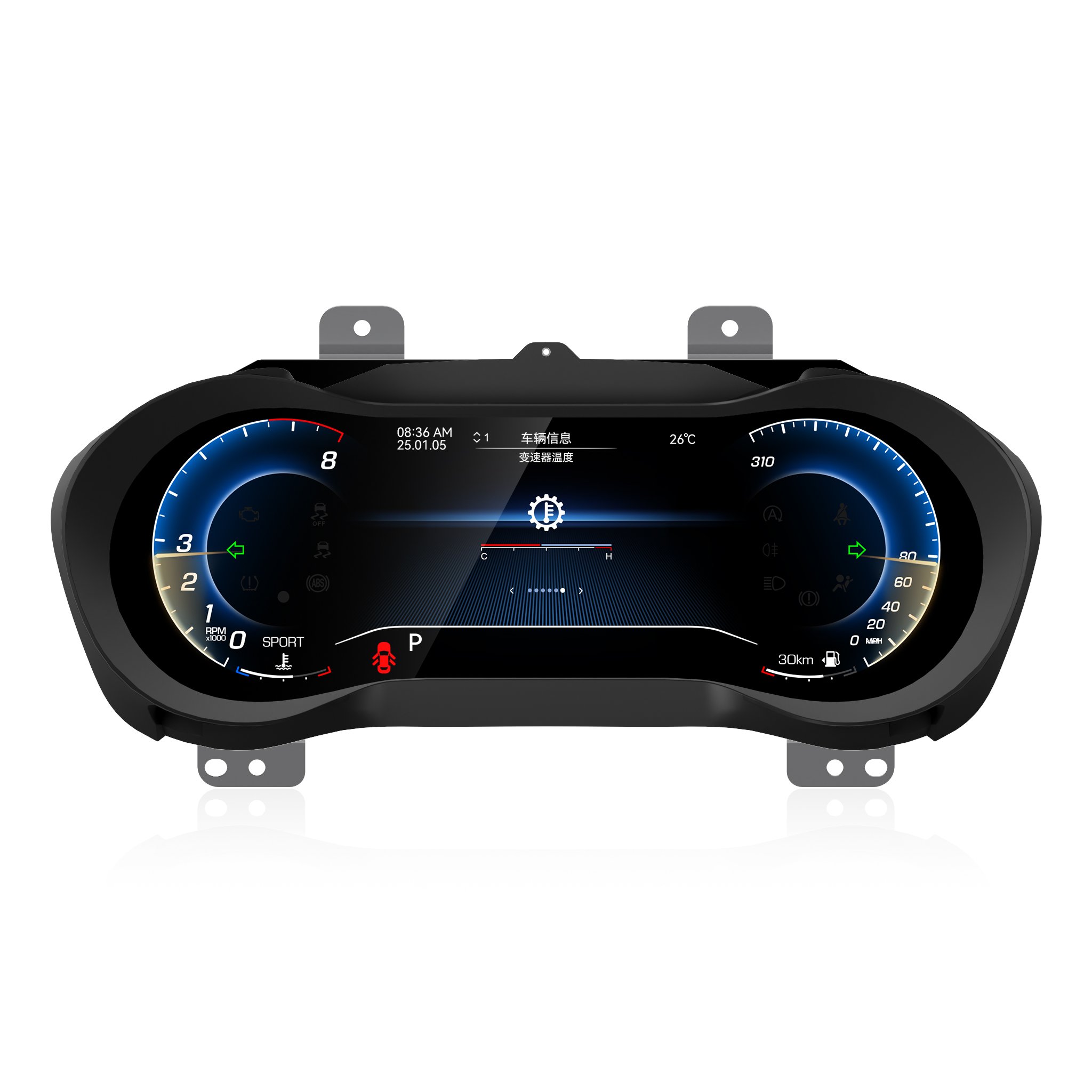 LCD Instrument Cluster for Maserati Ghibli 2014-2023 Car Auto Meter Linux System 12.3'' Speedometer Dashboard Digital Cluster