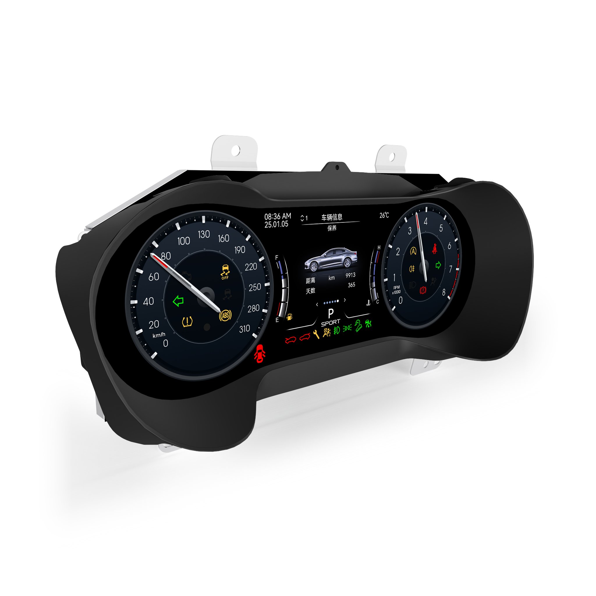 LCD Instrument Cluster for Maserati Ghibli 2014-2023 Car Auto Meter Linux System 12.3'' Speedometer Dashboard Digital Cluster