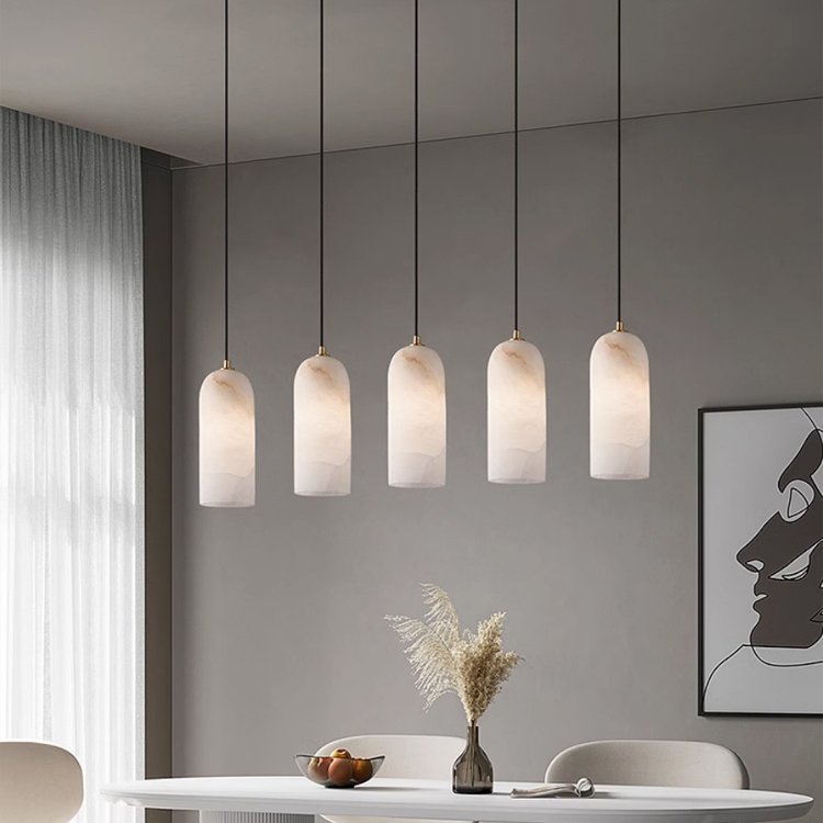 Kitchen Island Simple Gold Luxury Brass Pendant Light Hotel Designer Nordic Modern Hanging Marble Chandelier