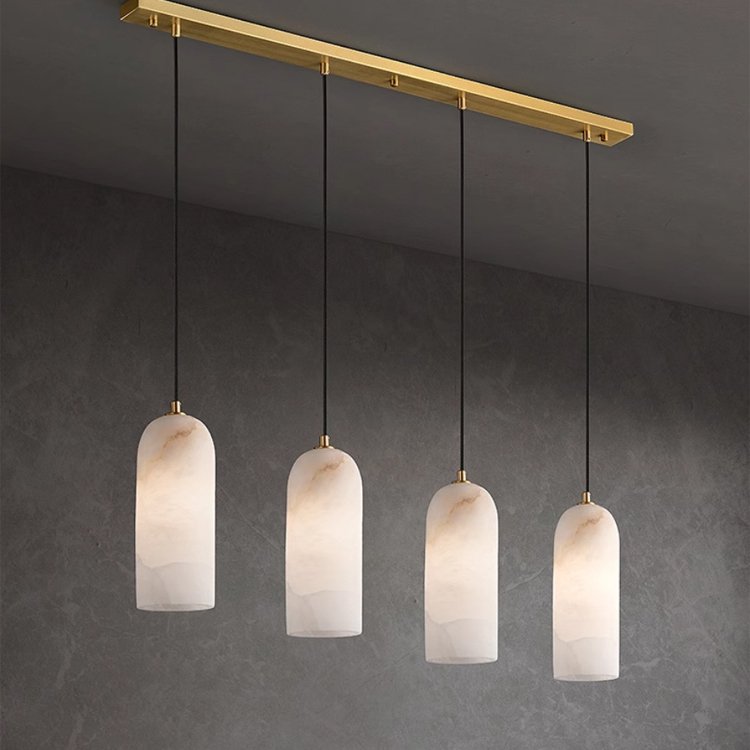 Kitchen Island Simple Gold Luxury Brass Pendant Light Hotel Designer Nordic Modern Hanging Marble Chandelier