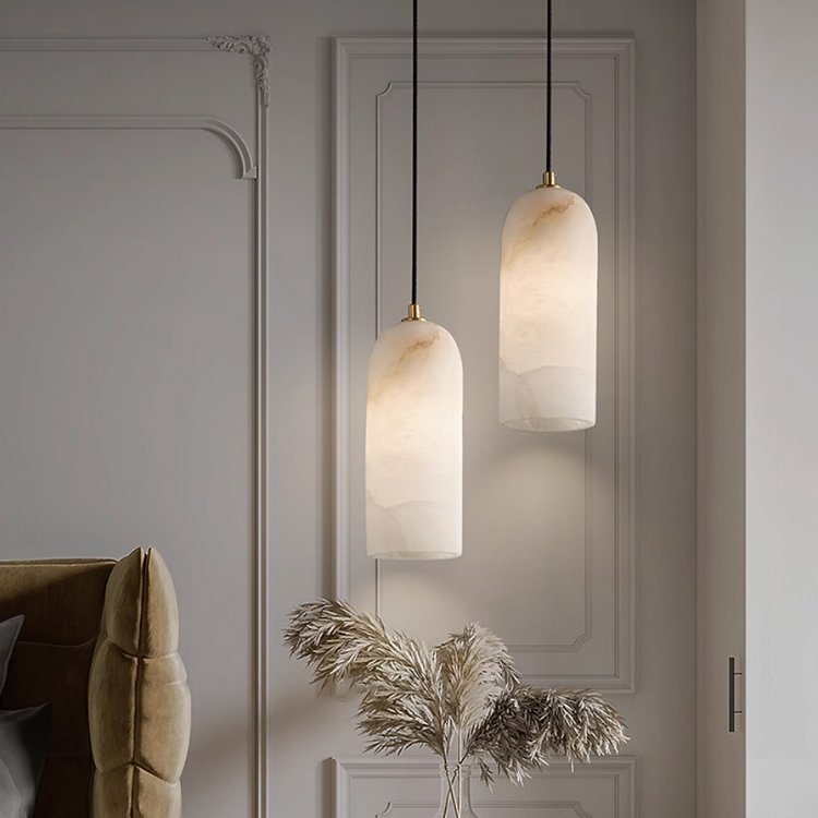 Kitchen Island Simple Gold Luxury Brass Pendant Light Hotel Designer Nordic Modern Hanging Marble Chandelier