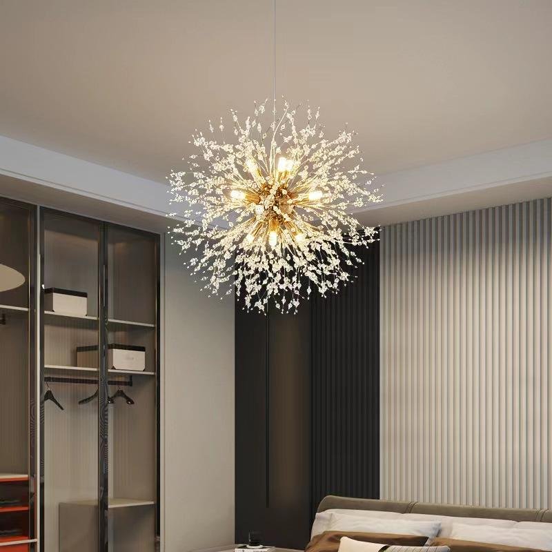 Nordic Crystal Dandelion Chandelier Lighting Kitchen Dining Room Hanging Pendant Light