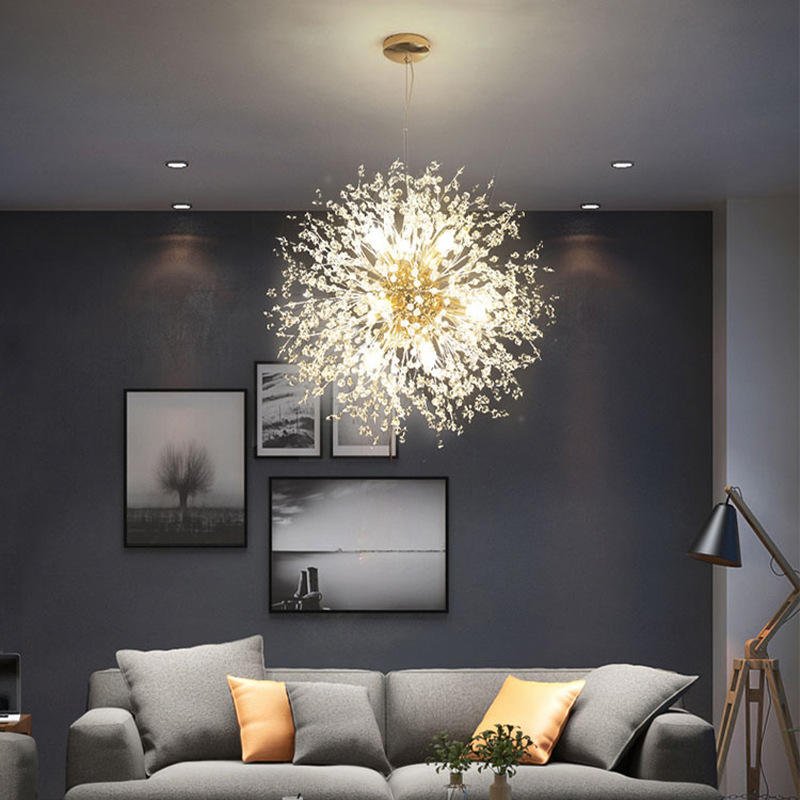 Nordic Crystal Dandelion Chandelier Lighting Kitchen Dining Room Hanging Pendant Light