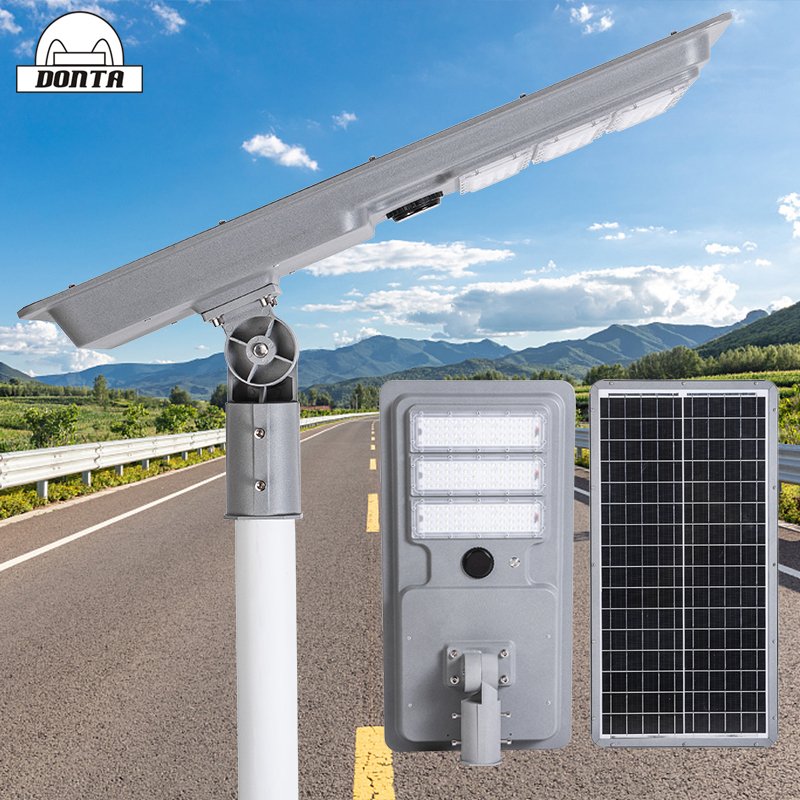 Smart Outdoor Gardens Road Waterproof IP65 Integrated All in One Led Solar Street Light 50w 80w 100w Motion Sensor