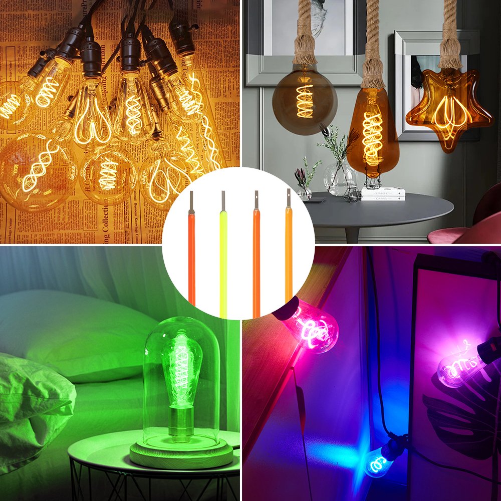 LED Flexible Filament DC 3V 300mA COB 40mm 60mm 80mm 300mm Red Green Blue Pink 2200k Christmas Retro Edison Smart Strip Lights