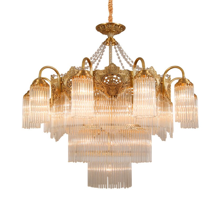 Hotel Custom Design Villa Living Room Wedding Pendant Lights Lighting Crystal High Ceiling Luxury Led Gold Modern Chandeliers