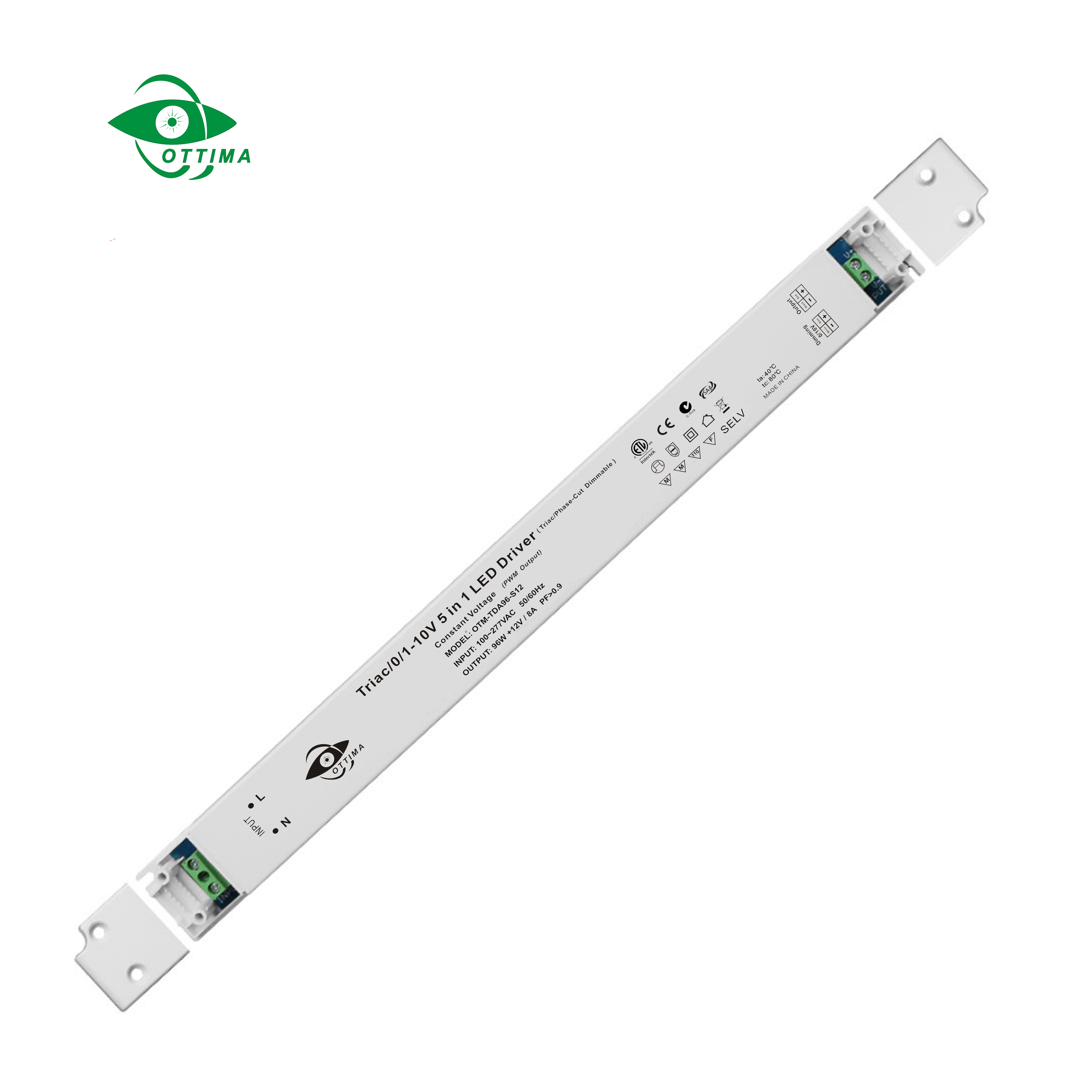 30W 12V 24V Slim Linear Triac Dimmable MLV ELV Phase Cut Dim Constant Voltage Led Driver