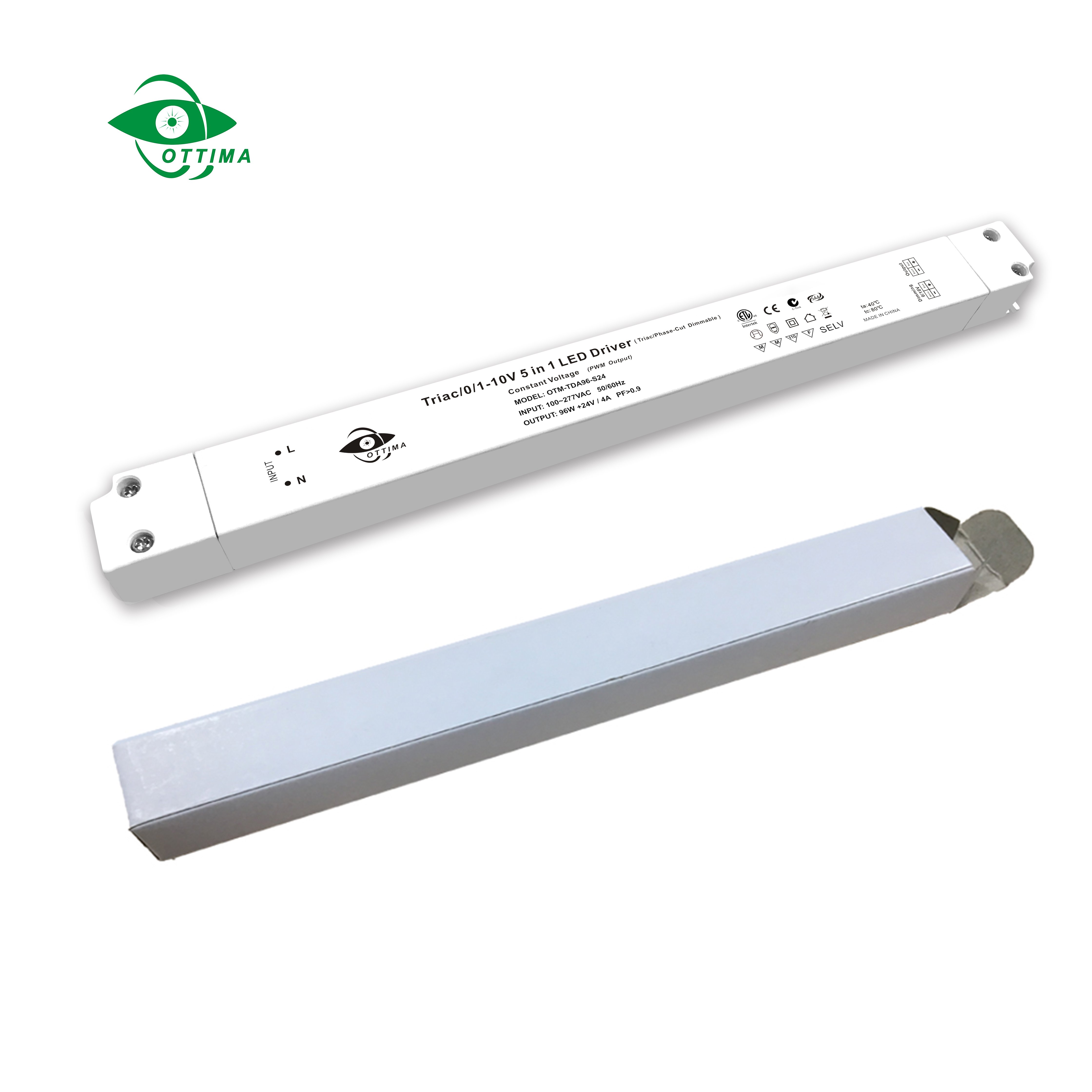 30W 12V 24V Slim Linear Triac Dimmable MLV ELV Phase Cut Dim Constant Voltage Led Driver