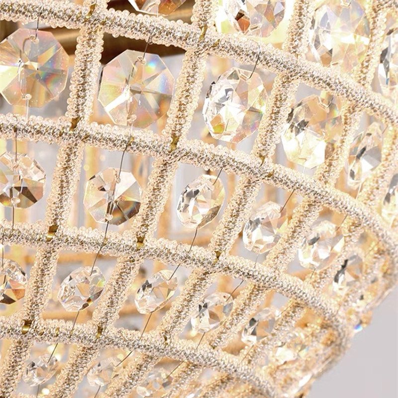 Customized France Luxury Round Home Led Ceiling Hanging Chandelier Pendant for Living Room Hotel