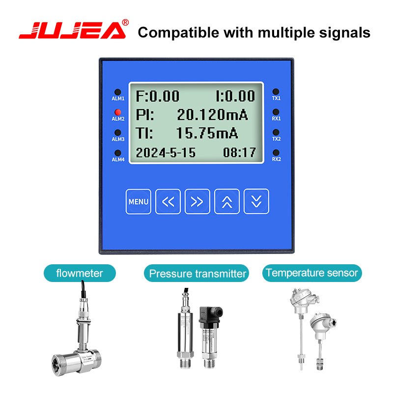 Digital Flow Meter Totalizer Intelligent Flow Integrator Relay Alarm Output Pressure Temperature Data Recorder