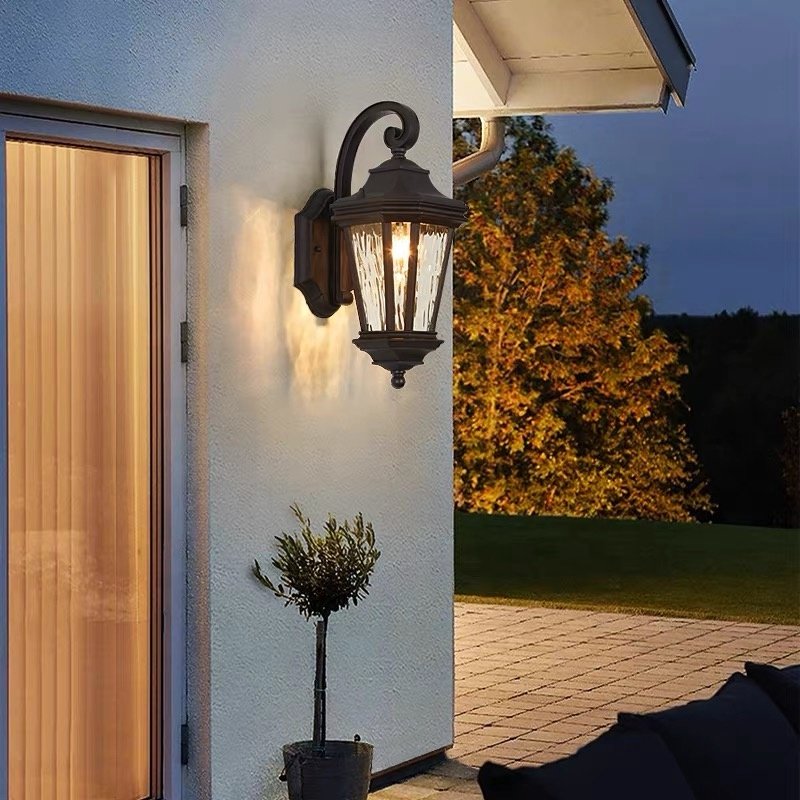 High Quality European Vintage Style Courtyard Bronze Waterproof Ip65 Classic Outdoor Porch Garden Wall Lights