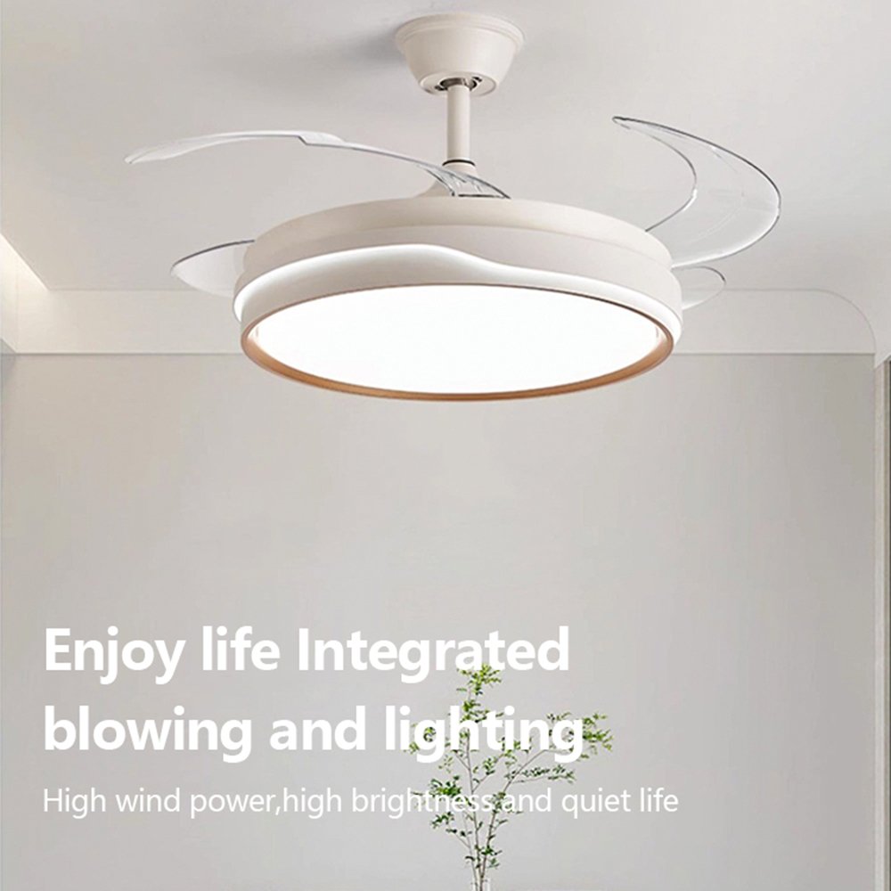 New Arrival Low Noise Strong Wind Dual-Purpose Modern Design Simple Style 42inch Copper DC 36W Ceiling Fan Light
