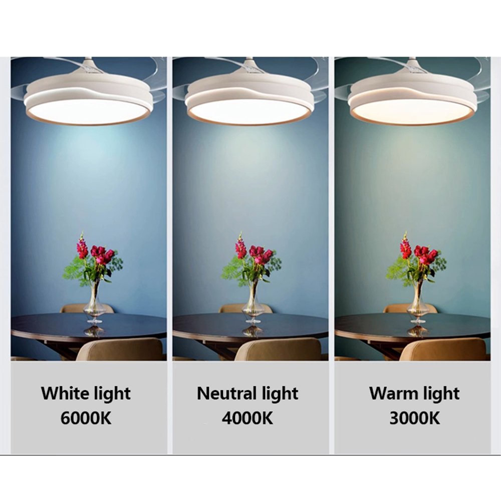 New Arrival Low Noise Strong Wind Dual-Purpose Modern Design Simple Style 42inch Copper DC 36W Ceiling Fan Light