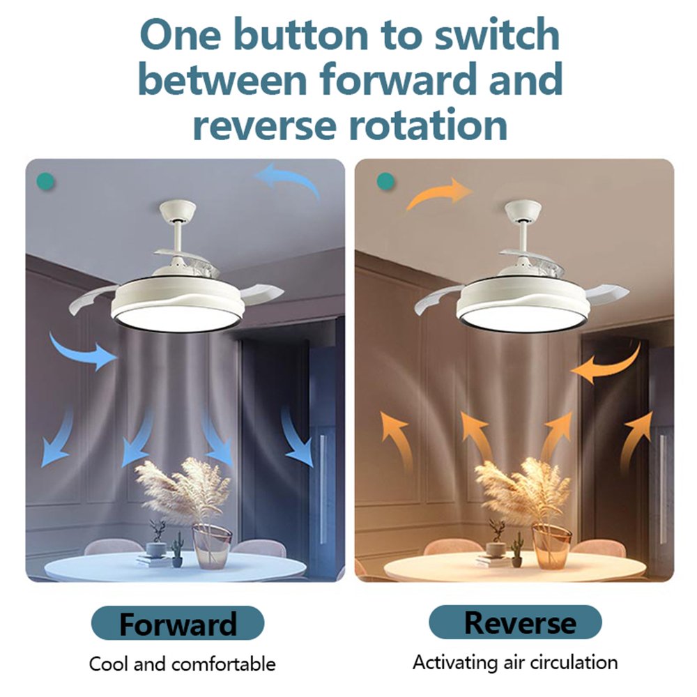New Arrival Low Noise Strong Wind Dual-Purpose Modern Design Simple Style 42inch Copper DC 36W Ceiling Fan Light