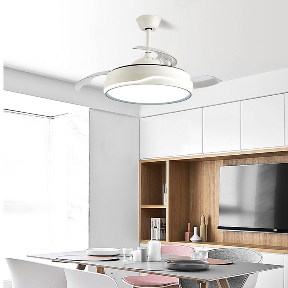 New Arrival Low Noise Strong Wind Dual-Purpose Modern Design Simple Style 42inch Copper DC 36W Ceiling Fan Light
