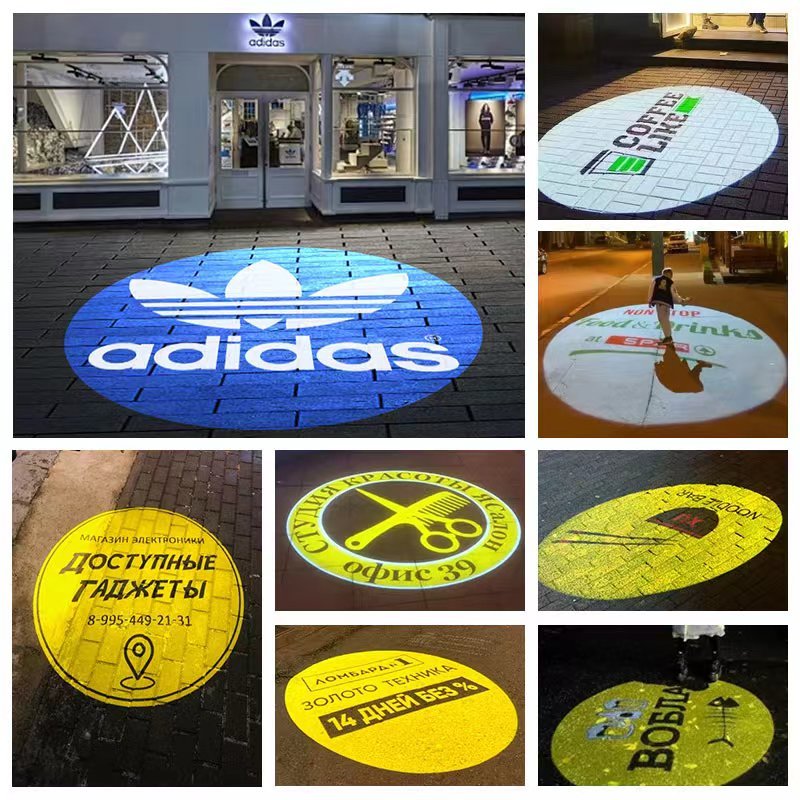 Safety Sign Advertising 40w Floor Led Outdoor Gobo Projectors Customize Logo Projector Floor Lamp Advertising Lights
