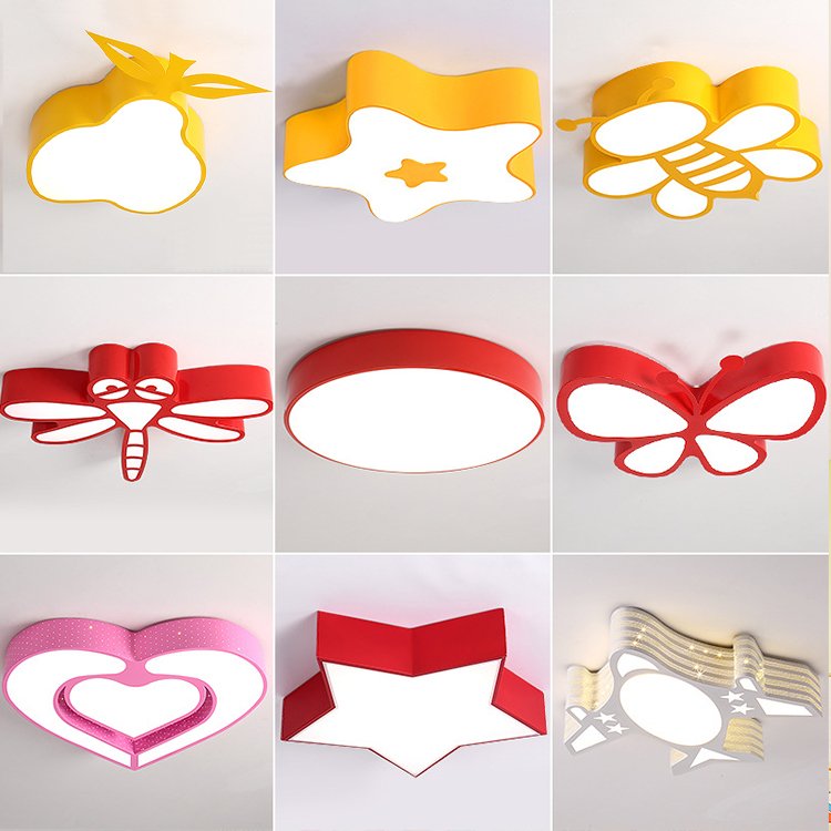 Cartoon Animal Children's Room LED Ceiling Light Bee Dragonfly Kindergarten Bedroom Eye protection Decorative Ceiling Light