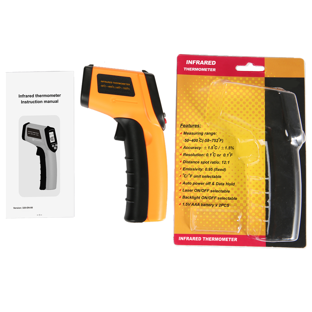 GM320 Thermometer Temperature Meter Non Contact Wireless LCD Digital IR Laser Infrared Temperature Gun for Industrial Household