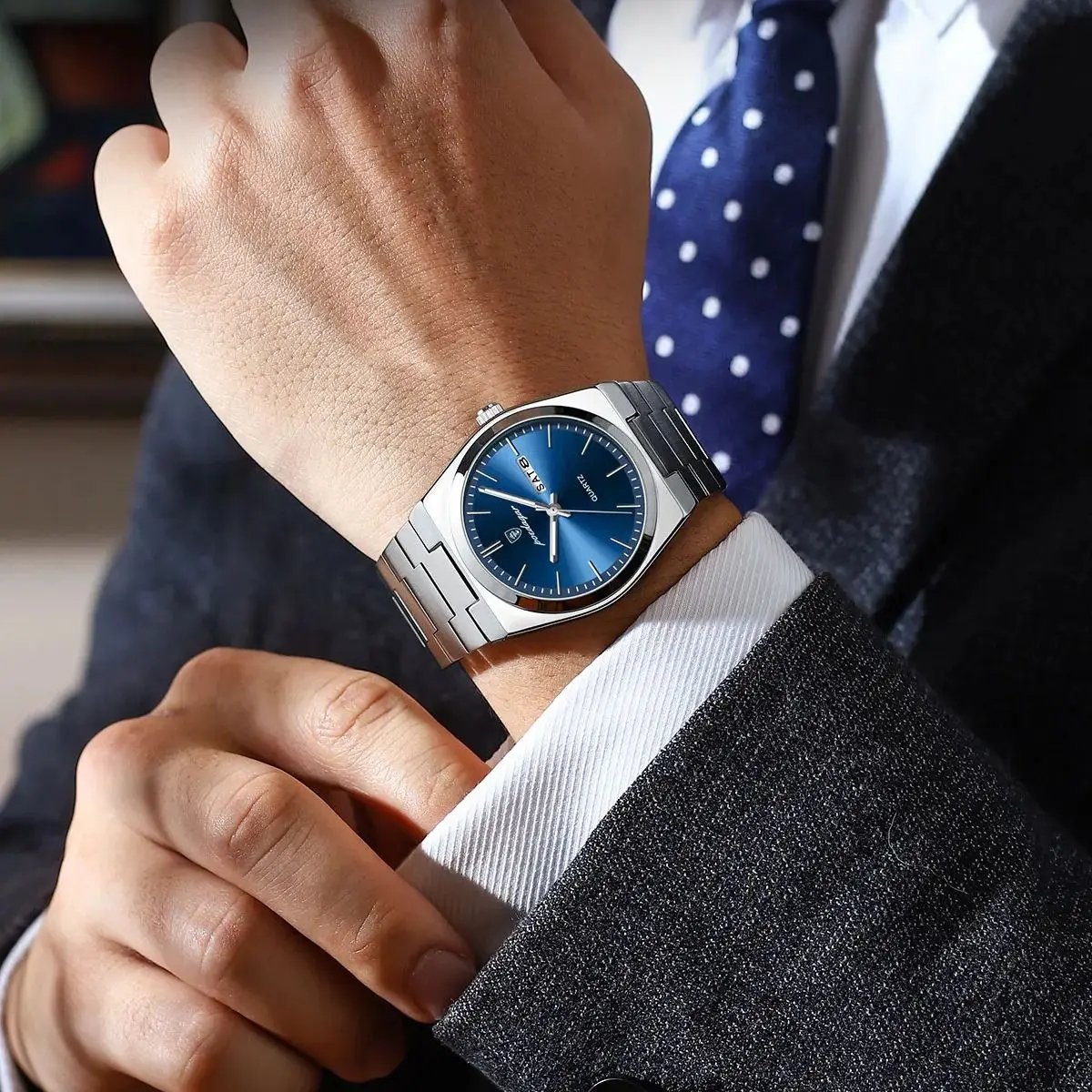POEDAGAR Luxury Watch for Man Casual Quartz Men's Watches Waterproof Luminous Date Stainless Steel Men Watch Male Clock+box 930