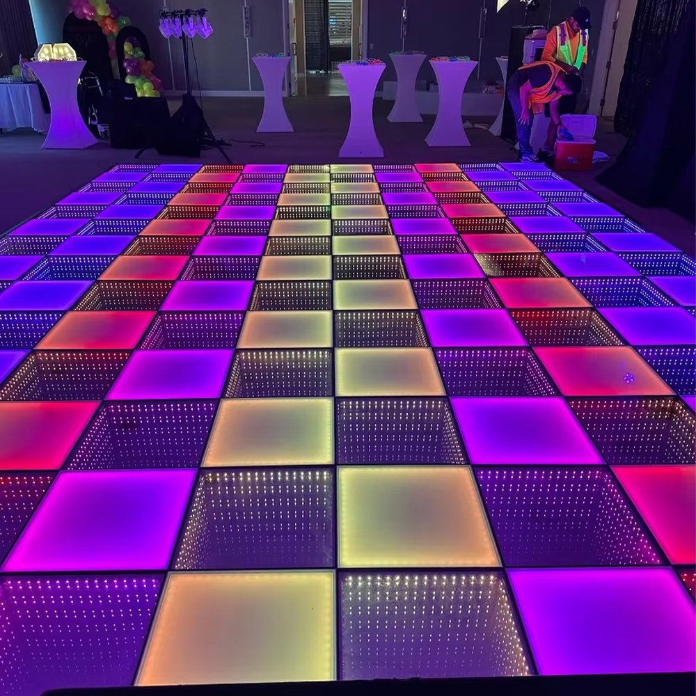 3d Infinity Mirror Video Light Led Dance Floor Tile Light Stage KTV Advertising Signs Magic Abyss Mirror