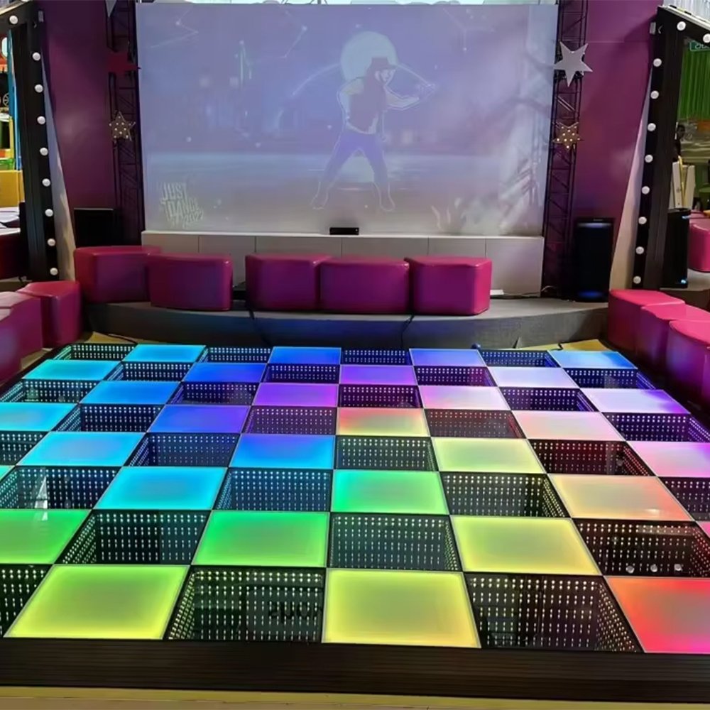 3d Infinity Mirror Video Light Led Dance Floor Tile Light Stage KTV Advertising Signs Magic Abyss Mirror
