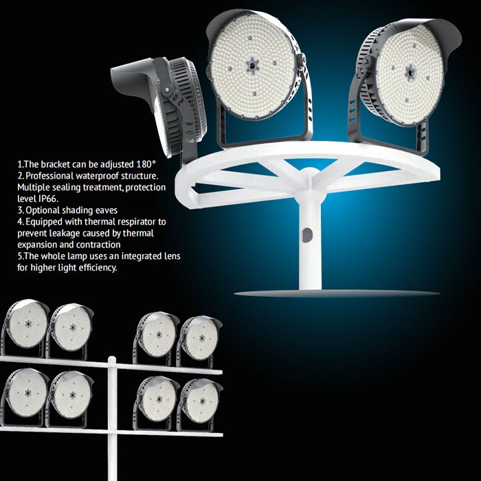 160Im/w 600W 800W 1000W 1200W Tennis Stadium Light High Mast Football Sports Stadium Led Flood Light