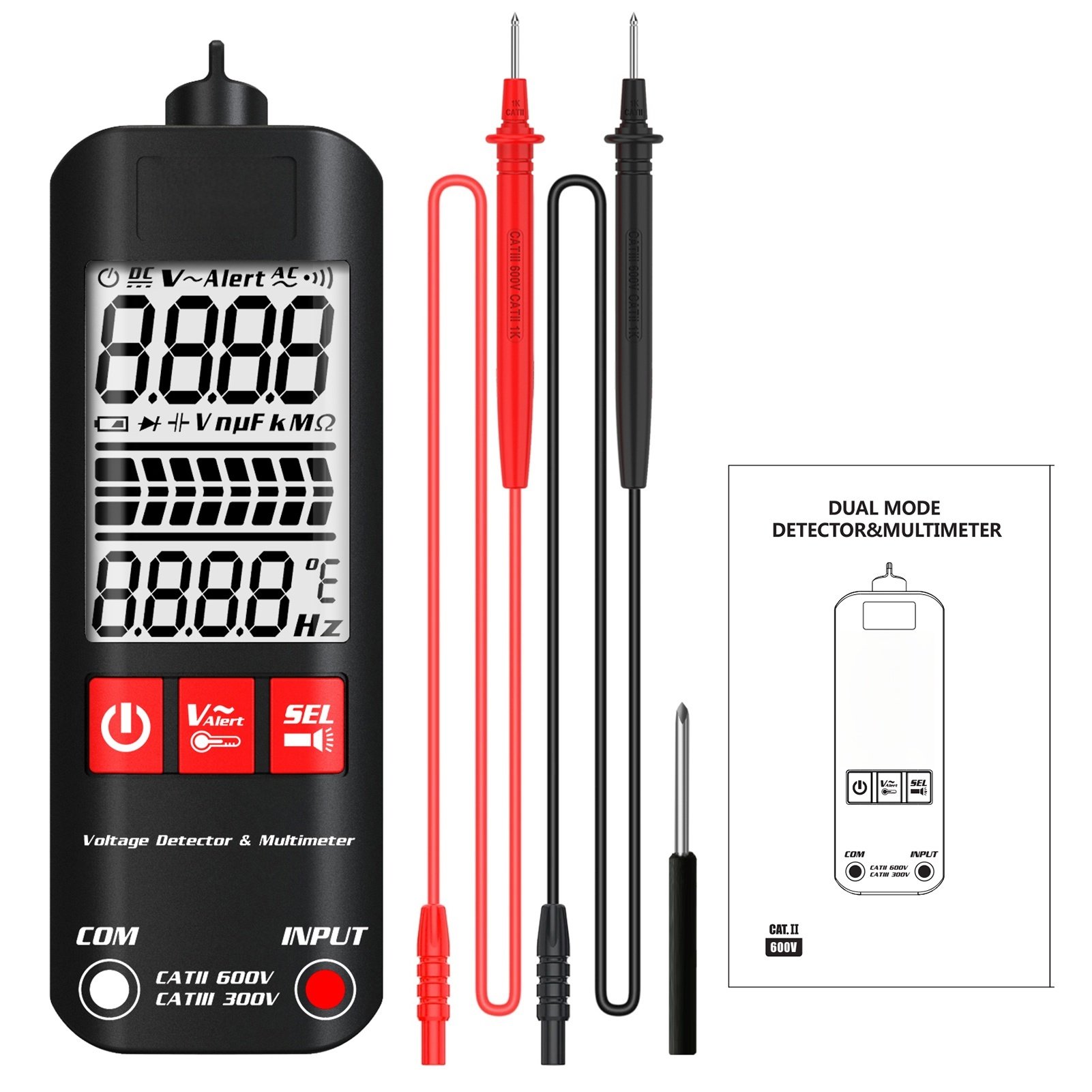 BSIDE A1 Mini Multimeter LCD Digital Tester Voltage Detector 2000 Counts DC/AC Voltage Pen Meter