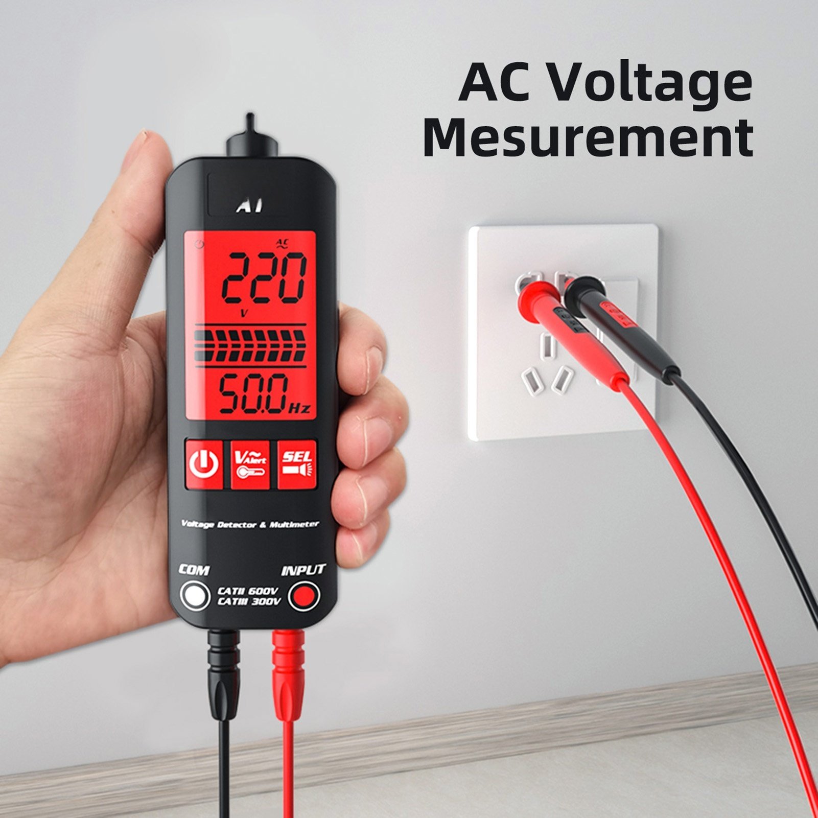 BSIDE A1 Mini Multimeter LCD Digital Tester Voltage Detector 2000 Counts DC/AC Voltage Pen Meter