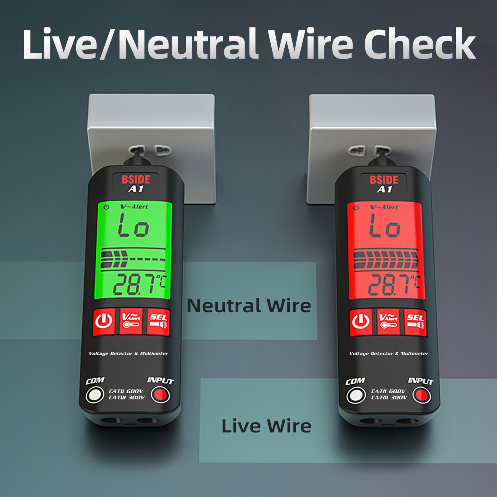 BSIDE A1 Mini Multimeter LCD Digital Tester Voltage Detector 2000 Counts DC/AC Voltage Pen Meter