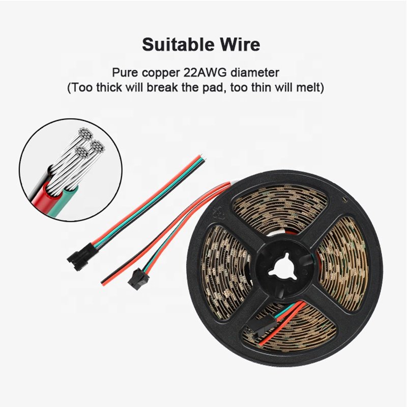 DC12V WS2811 Addressable Programmable Fita Tape 30 60 96 White Black PCB 5M 300 300leds 12V 24V Smd Cinta WS2811 RGB LED Strip