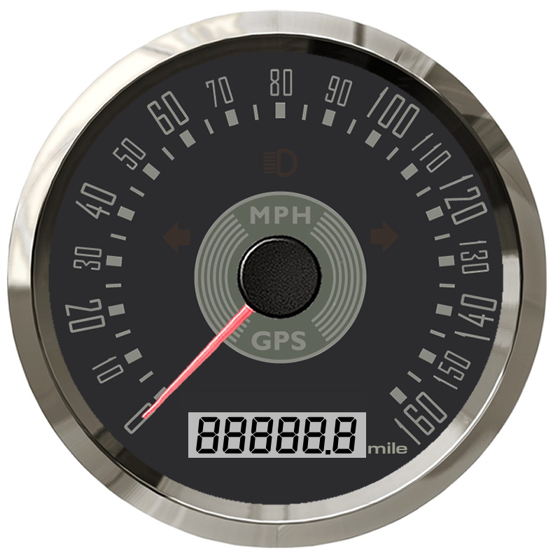 Course Over Ground GPS Motorcycle Speedometer 160 Mph COG Classical Odometer for Boat Truck Auto Meter Analog Gauge