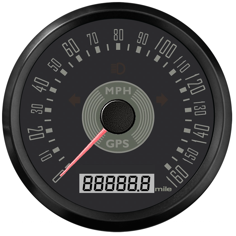 Course Over Ground GPS Motorcycle Speedometer 160 Mph COG Classical Odometer for Boat Truck Auto Meter Analog Gauge