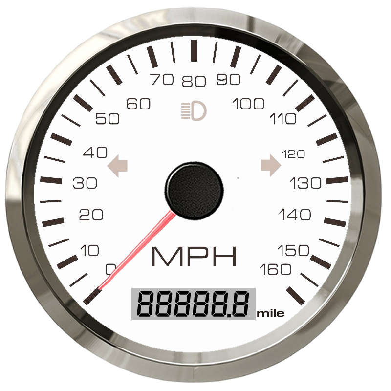 Course Over Ground GPS Motorcycle Speedometer 160 Mph COG Classical Odometer for Boat Truck Auto Meter Analog Gauge
